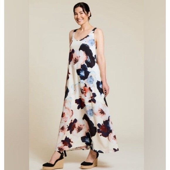 TRIBAL Women’s Maxi Dress Size Medium Floral Sleeveless Pockets - Picture 1 of 12